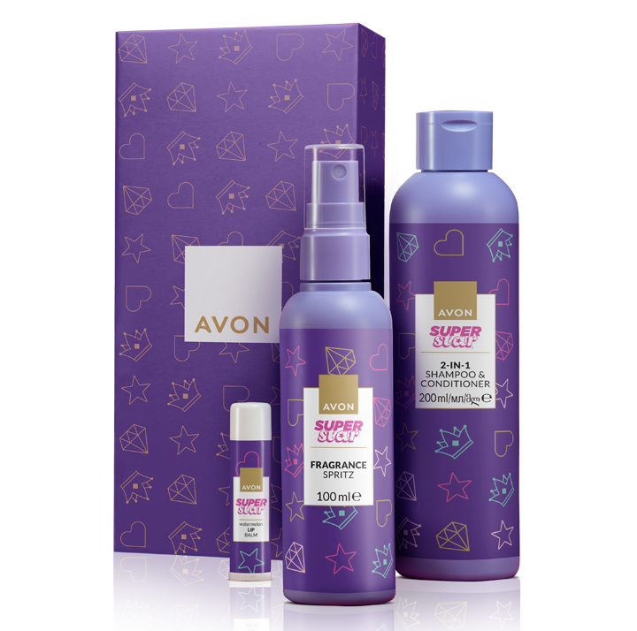 AVON GIRLS STAR LIGHT STAR BRIGHT GIFTSET (COLOGNE 100ml, SHAMPOO 200ml, LIP BALM)