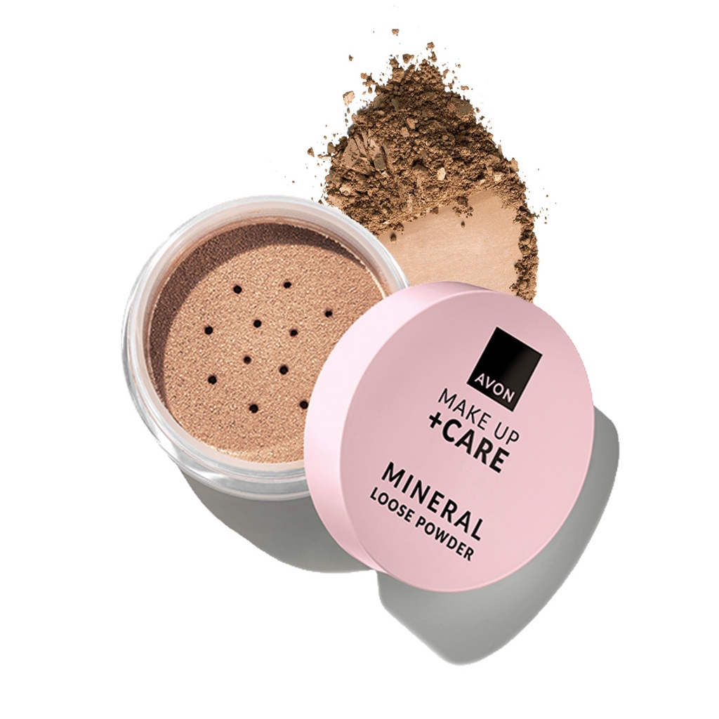AVON MAKE UP PLUS CARE MINERAL LOOSE POWDER - LIGHT MEDIUM