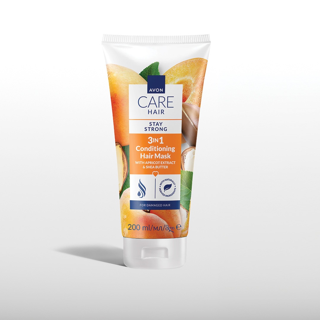 Avon Care Hair 3 in1 Hair Treatment Mask STRENGTHEN with Apricot & Shea 200 ml