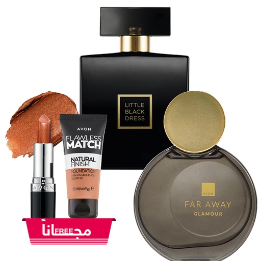 [2558] Black Friday Offer fragrances Far Away Glamour& LITTLE BLACK DRESS + SHIMMER LIPSTICK & FLAWLESS LIQUID FDNFree  C11 2025