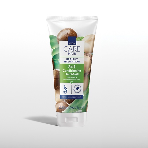 [1566418] Avon Care Hair 3 in1 Hair Treatment Mask HYDRATION with Aloe& Macadamia 200 ml