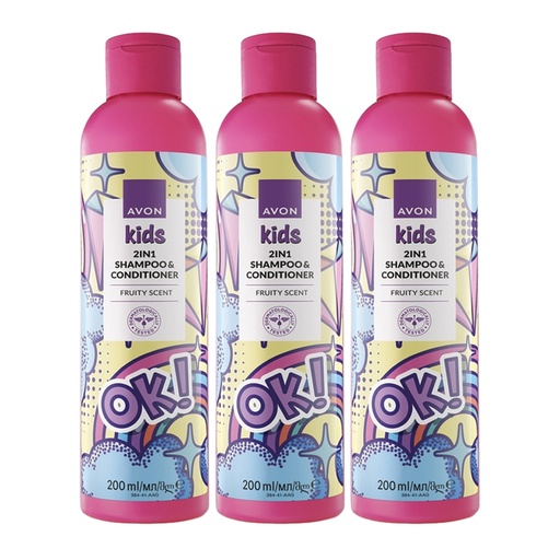 [4082] Pack AVON KIDS FRUITY SCENT  2IN1 SHAMPOO & CONDITIONER  C07 2025