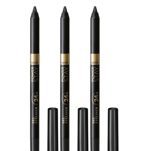[4091] Pack Offer  AVON POWER STAY 24 HOUR GEL EYELINER - Black C07 2025 